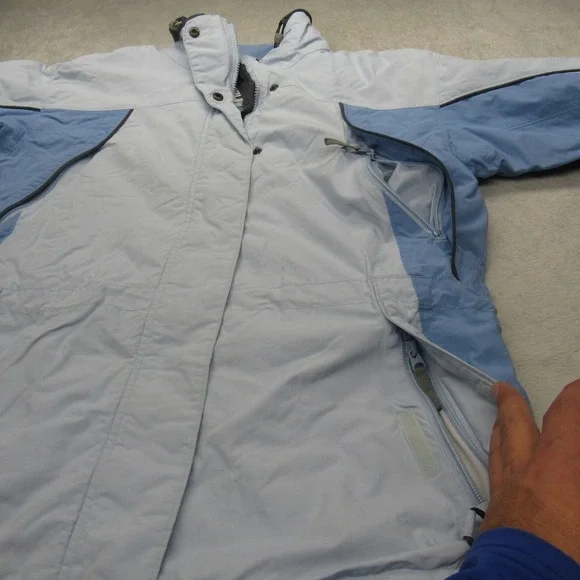 Columbia Jacket Women Large Light Blue Insulated Ski Winter Warm Waterproof Snow - Picture 4 of 13